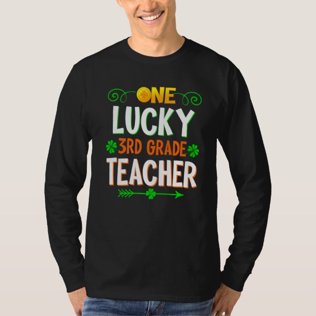 En Lucky 3rd Klass Lacher Leopard St Patricku201 T Shirt (Framsida)