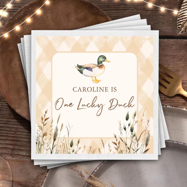 En Lucky Anka 1:a födelsedag Pappersservett (Skapare uppladdad)