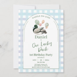 En Lucky Anka 1:a födelsedagsinbjudan Inbjudningar