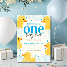 En Lucky Anka Boy's första födelsedag Party Inbjudningar