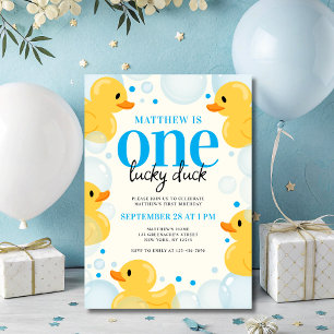 En Lucky Anka Boy's första födelsedag Party Inbjudningar