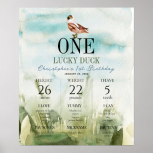 En Lucky Anka Fält 1:a födelsedagsmilstolpe Poster