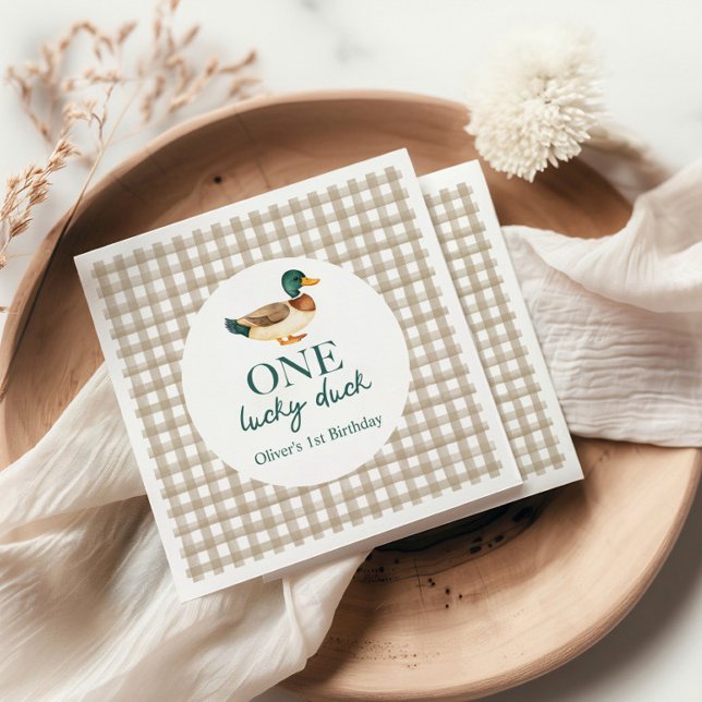 En Lucky Anka första födelsedag Pappersservett (Skapare uppladdad)