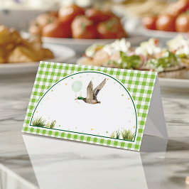 En Lucky Anka Greenery Birthday Food Tält Placeringskort