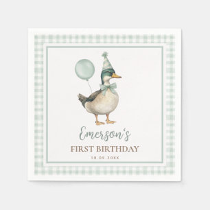 En Lucky Anka Sage Grönt Balloon Birthday Favors Pappersservett