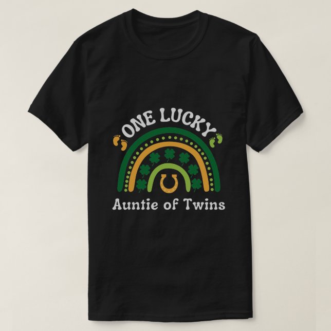 En Lucky Auntie of Twillingars Irish St patrick's  T Shirt (Design framsida)