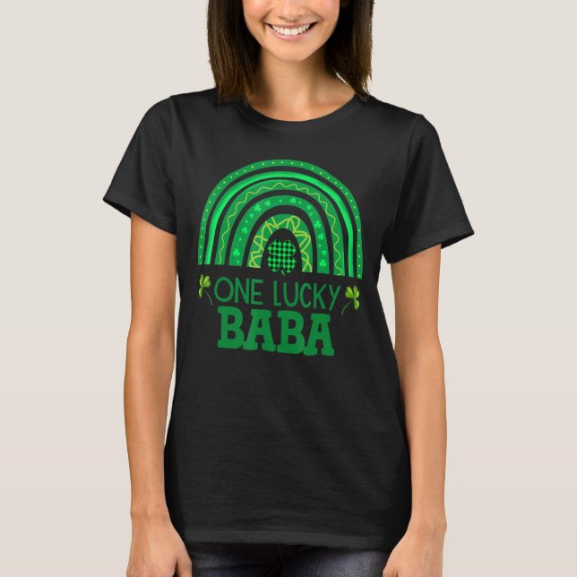 En Lucky Baba Shamrock Patrick S Day Rainbow Iris T Shirt (Framsida)