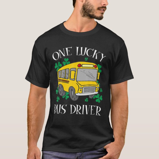 En Lucky Buss-chaufför St. Patrick's Day School Fu T Shirt (Framsida)