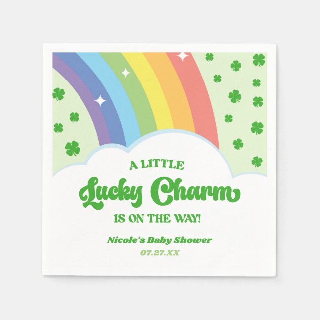 En Lucky Charm St. Patrick Day Baby Shower Pappersservett (Framsidan)