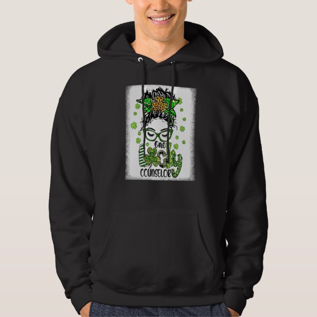 En Lucky Counselor St patrick's day School Countyn Hoodie (Framsida)