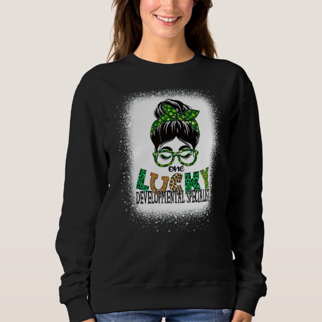 En Lucky Developmental Specialist Bleached St Pat T Shirt (Framsida)