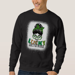 En Lucky Dialys Nurse Bleached Messy Bun St Pat Lång Ärmad Tröja