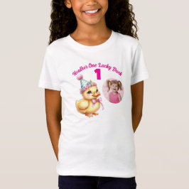 En Lucky Duck 1-års födelsedagsfoto-gåva T Shirt