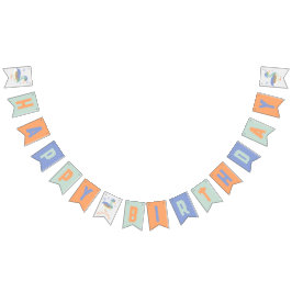 En Lucky Duck &  Bubbles Första Födelsedag Pastell Vimplar