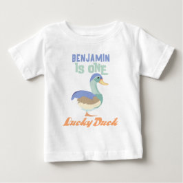 En Lucky Duck Första Födelsedag Pastell T Shirt