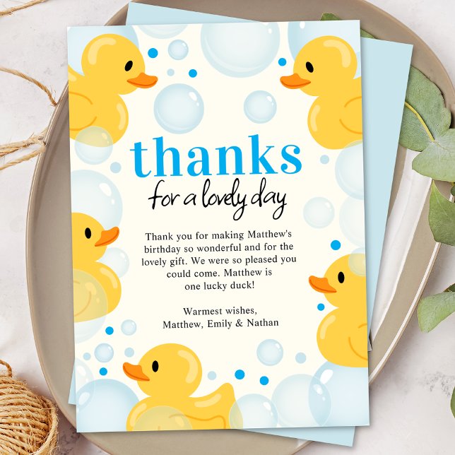 En Lucky Duck Första Födelsedag Tackkort Tack Kort (Skapare uppladdad)