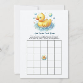 En Lucky Duck Första Födelsedagsfest Bingo-spel Inbjudningar