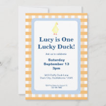 En Lucky Duck-inbjudanmall (Orange)