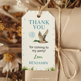 En Lucky Duck Pojkfödelsedag Tack Presentetikett