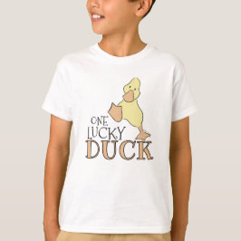 En Lucky Duck Söt Barn Tecknad Grafisk Vit T Shirt