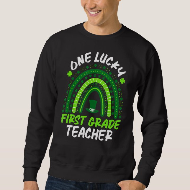 En Lucky First Klass-lärare Rainbow St Patrick's Lång Ärmad Tröja (Framsida)