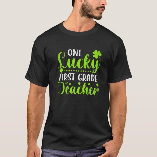En Lucky First Klass Teacher Retro St Patricks Da T Shirt (Framsida)