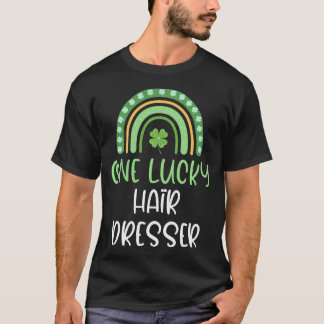 En Lucky Frisör St Patrick's Day Regnbåge Frisörsk T Shirt