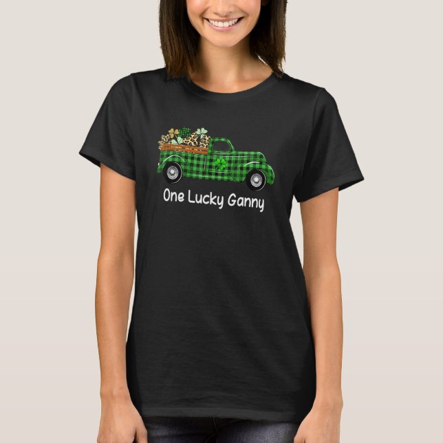 En Lucky Ganny Grönt Play Lastbil Shamrocks St Pat T Shirt (Framsida)