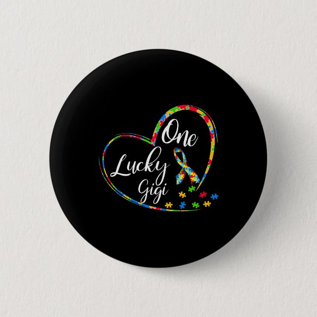 En Lucky Gigi Autism Awareness Gift Puzzle Biet Knapp (Framsida)