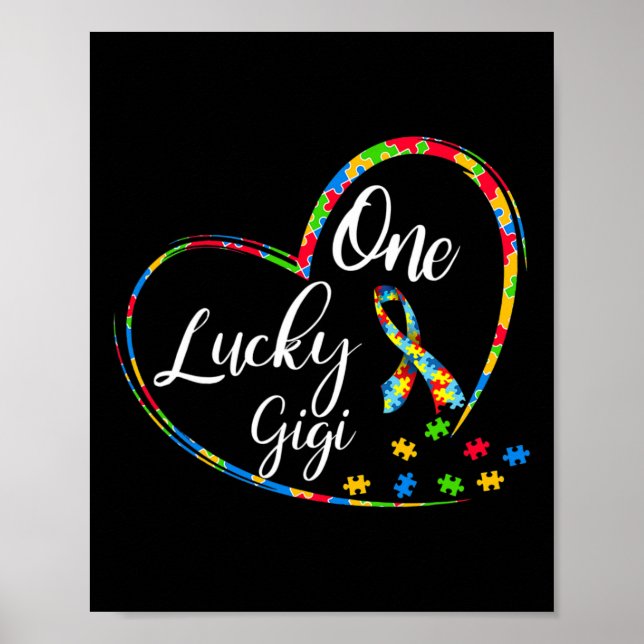 En Lucky Gigi Autism Awareness Gift Puzzle Biet Poster (Framsidan)