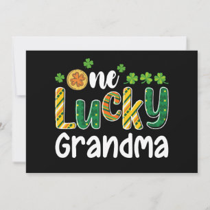 En Lucky Grandma Matching Family St patrick's day Inbjudningar