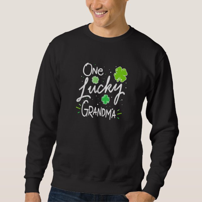 En Lucky Grandma St patrick's day Lång Ärmad Tröja (Framsida)