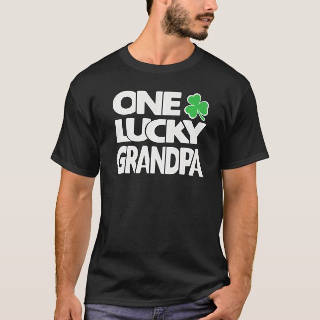 En Lucky Grandpa C Manar St patricks day Grandfath T Shirt (Framsida)