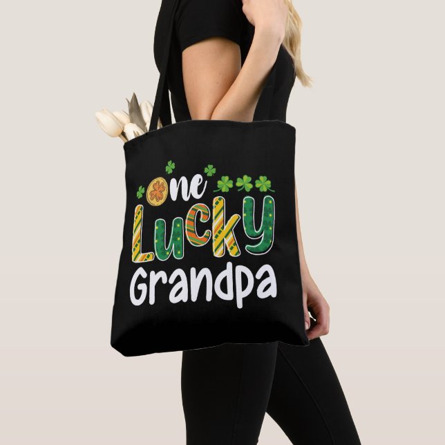 En Lucky Grandpa Matching Family St patrick's day Tygkasse (Närbild)
