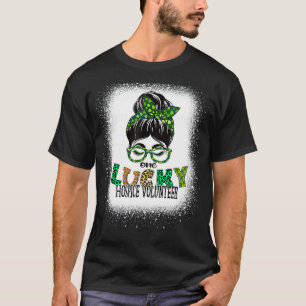 En Lucky Hospice Volunteer Bleached St Patricks D T Shirt
