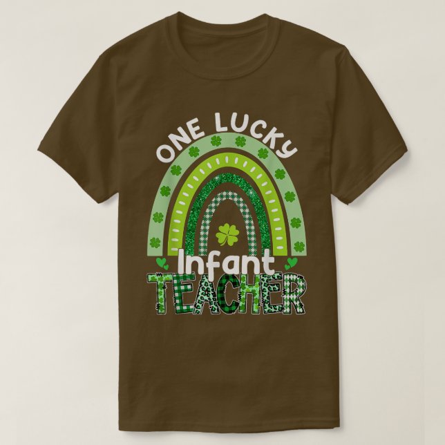En Lucky Infant Teacher St patrick's day Lärare T Shirt (Design framsida)