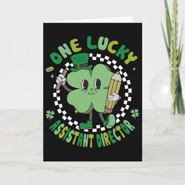 En Lucky Istant Director St. Patricks Day Retro S Kort (Framsida)