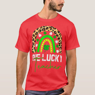 En Lucky Kinder Teacher Rainbow Leopard St T Shirt