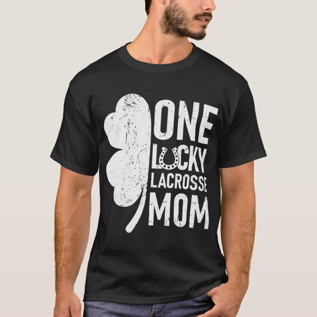 En Lucky Lacrosse Mamma Funny Matching St Patricks T Shirt (Framsida)