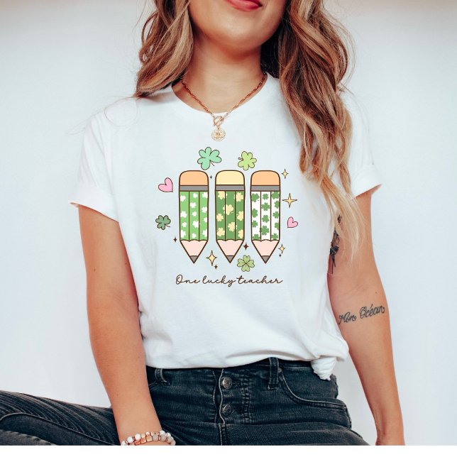 En Lucky Lärare Retro St. Patrick’s Day T Shirt (Skapare uppladdad)