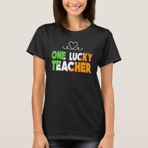 En Lucky Lärare St Patricks Day Shamrock Män Kvinn T Shirt