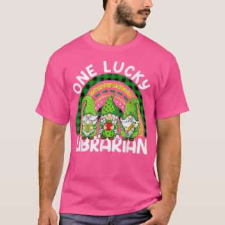 En lucky Librarian Gnomes St Patricks Rainbow T-S T Shirt