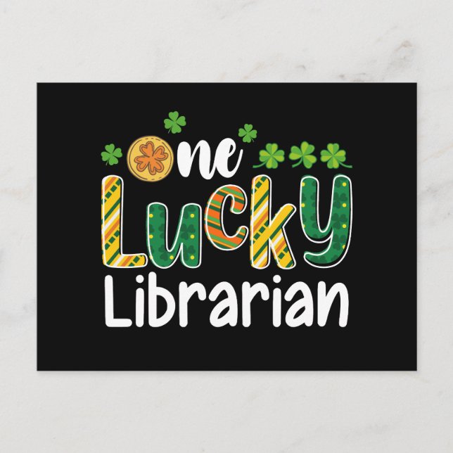 En Lucky Librarian School St patrick's day Vykort (Framsida)