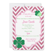 En Lucky Little One Irish Tema Baby Shower Inbjuda