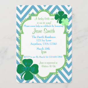 En lucky Little One Irish Theter Baby Shower Inbju Inbjudningar