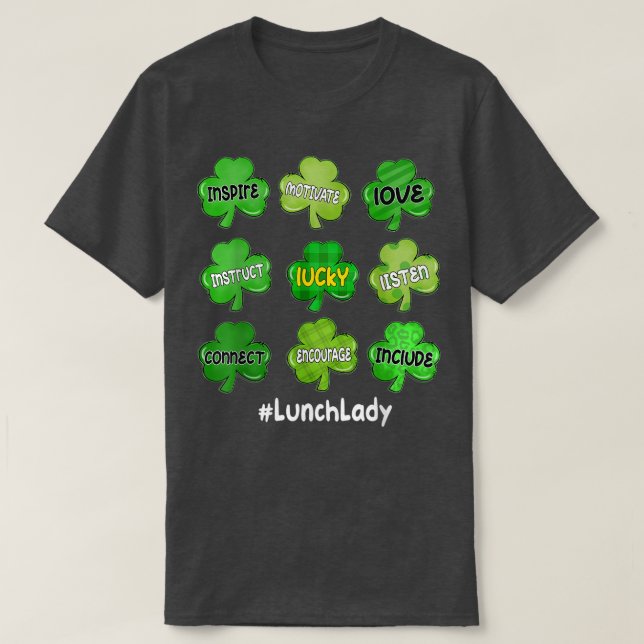 En Lucky Lunch Dam Irish Shamrock Rainbow St Pat T Shirt (Design framsida)