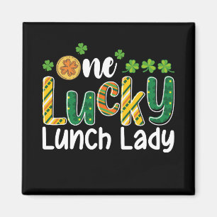 En Lucky Lunch Lady Skola St Patrick's Day Magnet