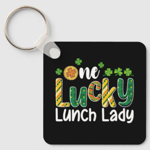 En Lucky Lunch Lady Skola St Patrick's Day Nyckelring