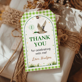 En Lucky Mallard And Birthday Grönsak Tack Presentetikett