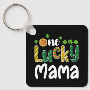 En Lucky Mama Matchande Familj St Patrick's Day Nyckelring
